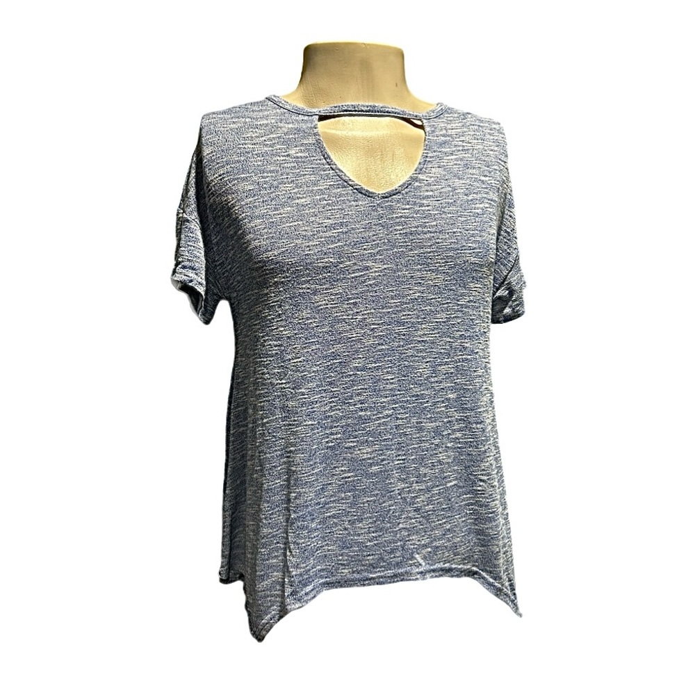 NWOT Women’s Juicy Couture Blue Short Sleeve Top with Front Keyhole